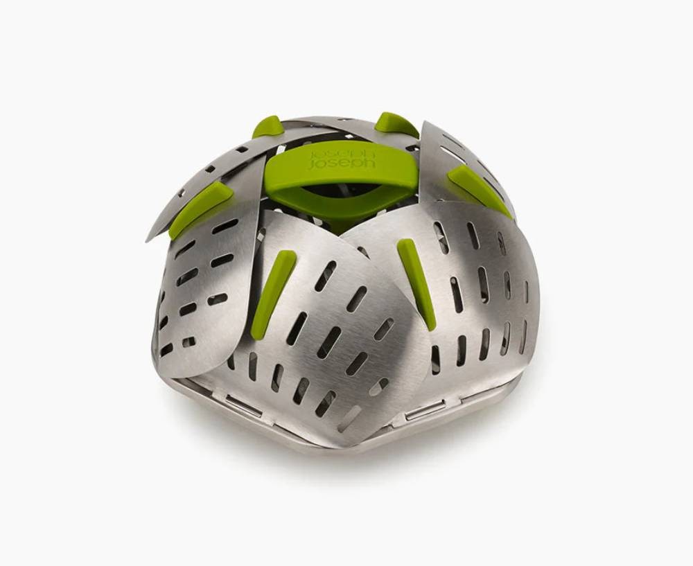 Bloom Steel Folding Steamer Basket-Green
