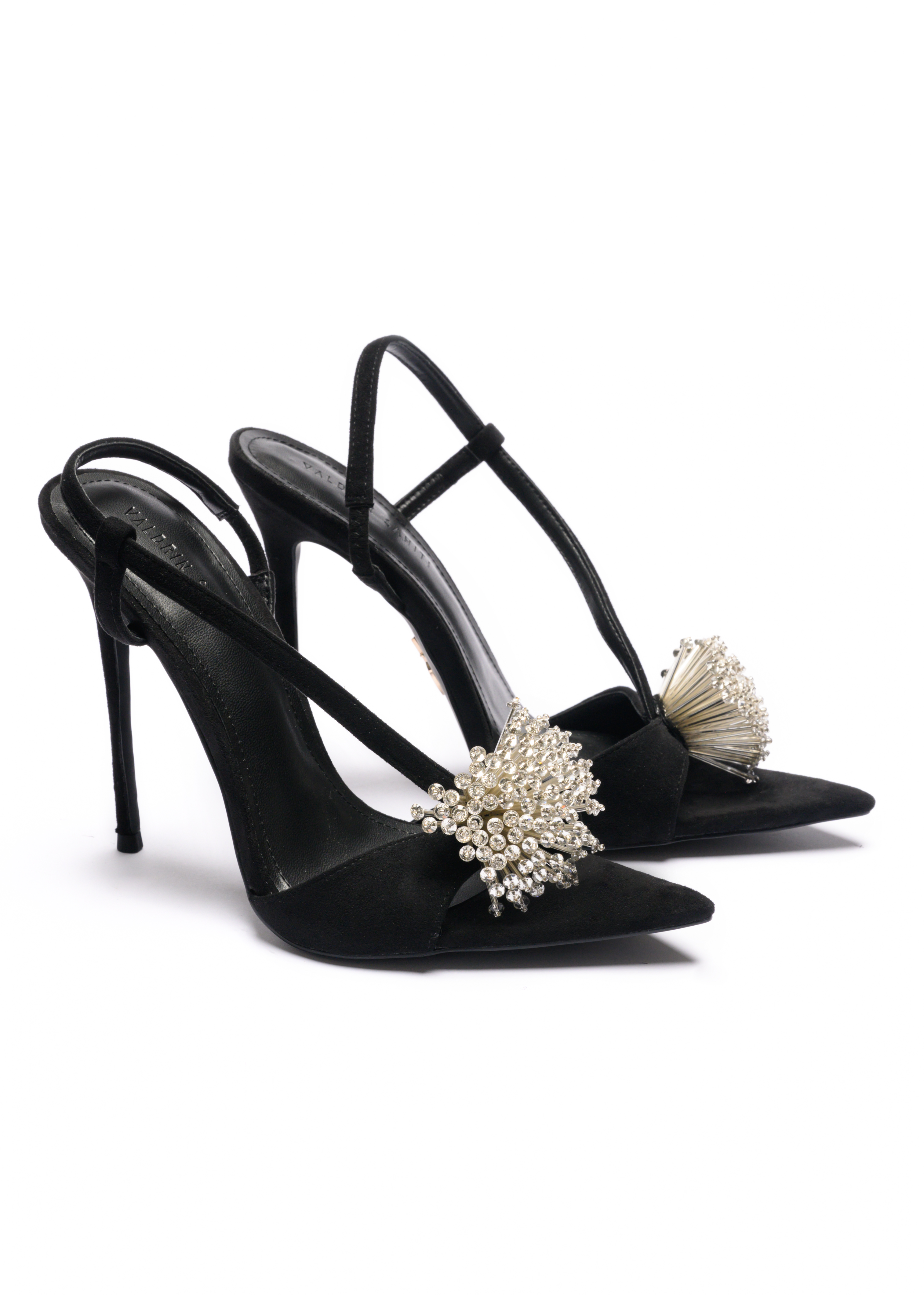 120 Jeri Black Velvet Sandals