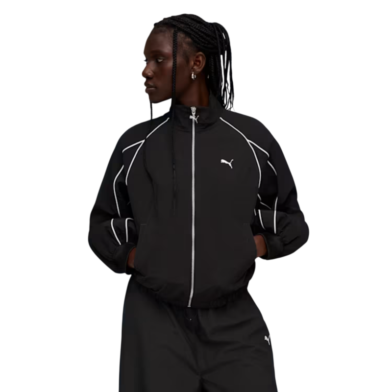 PUMA T7 Balloon Sleeve Piping Relaxed Woven Track Jacket