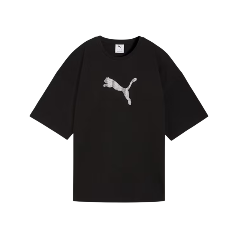 PUMA ESS GRAPHICS LEO LUXE Bedazzled Oversized Tee