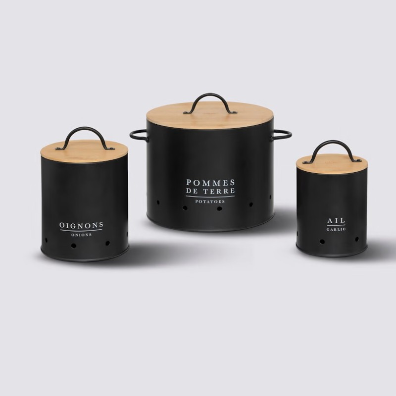 Five Black Bambu - Set Organizues Per Qepe/Patate/Hudhra