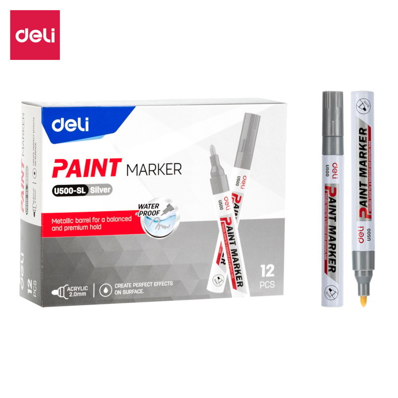 Deli Paint Marker Silver 1/12 U500-Sl