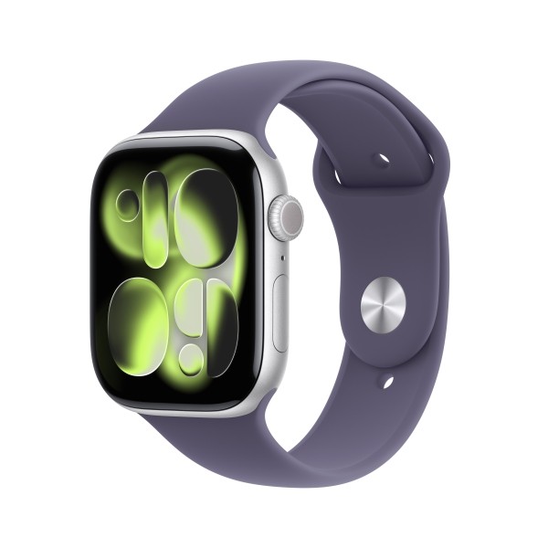 Apple Watch Series 11 Gps 46Mm Silver Aluminium Case With Purple Fog Sport Band