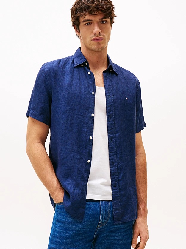 Pigment Dyed Linen Rf Shirt S/S-S