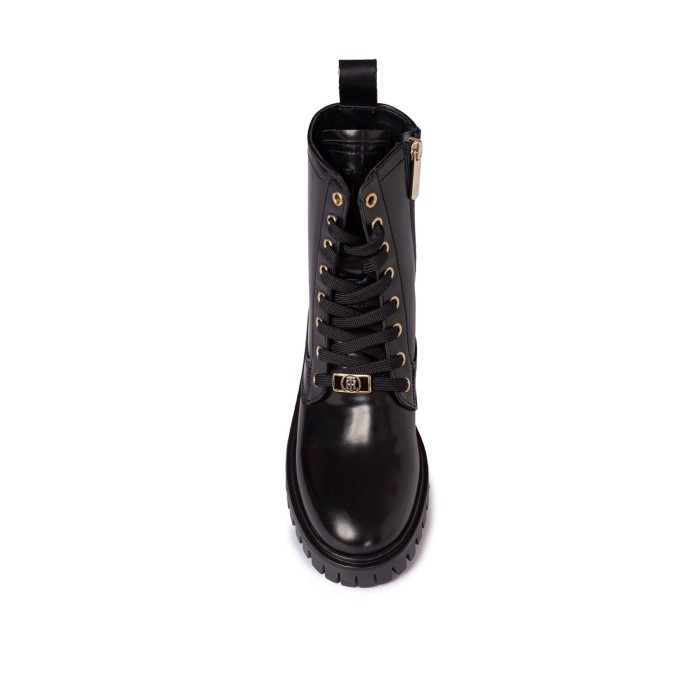 Polished Leather Lace Up Boot