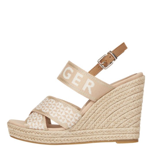Tommy Webbing High Wedge Sandal