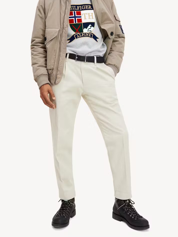 Icon Tapered Pleat Chino Cotton