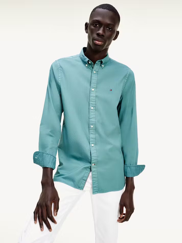 Slim Garment Dyed Twill Shirt