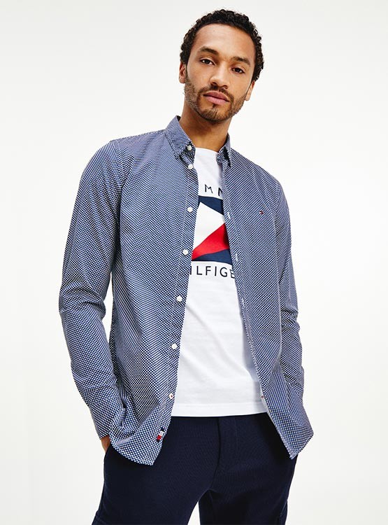 Slim Small Geo Print Shirt