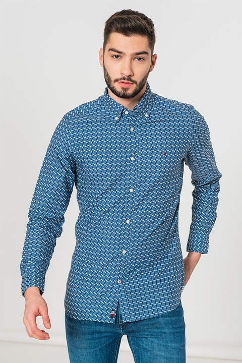 Slim Frosted Oxford Geo Shirt thumbnail 2
