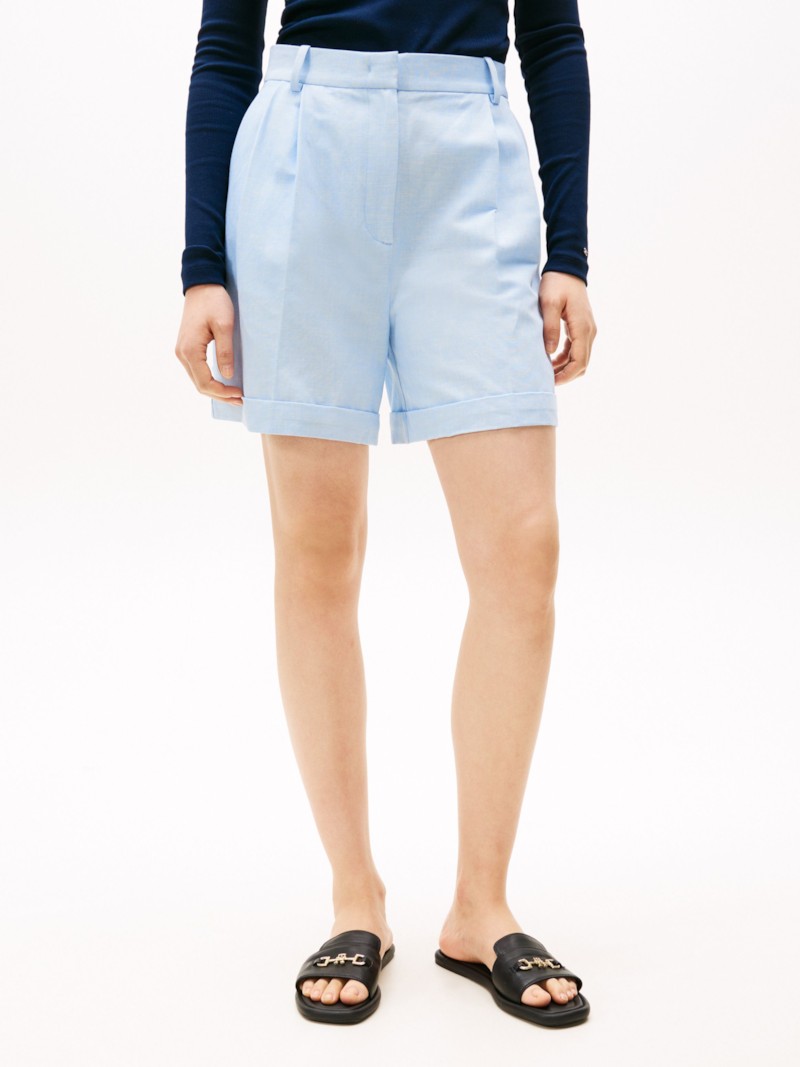 Linen Mix Pleated Short