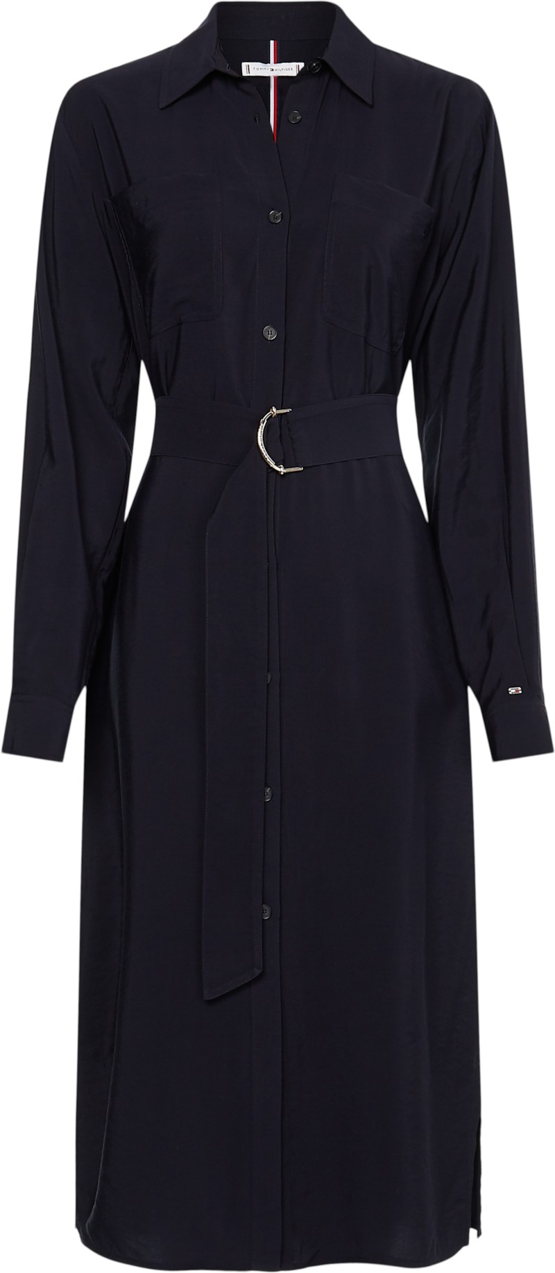 Vis Twill Midi Shirt Dress Ls
