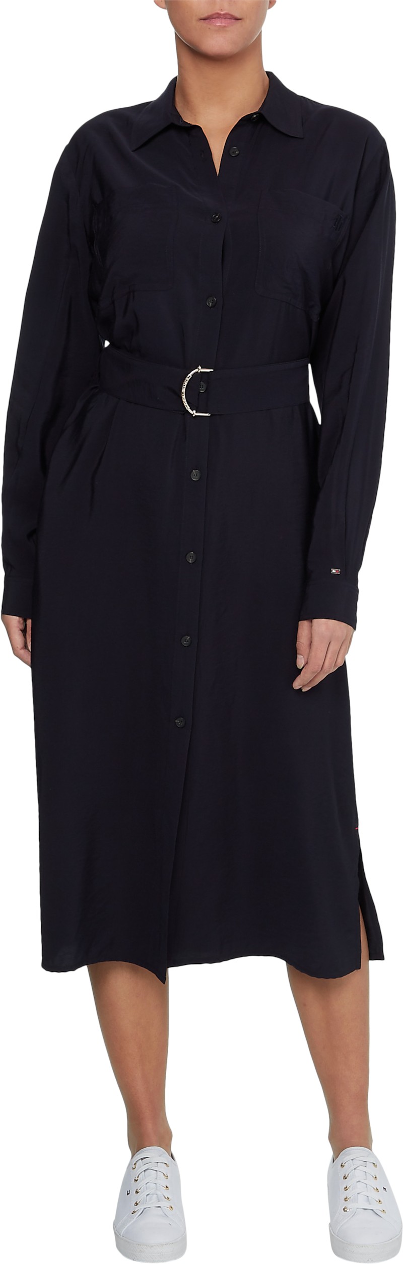 Vis Twill Midi Shirt Dress Ls thumbnail 3