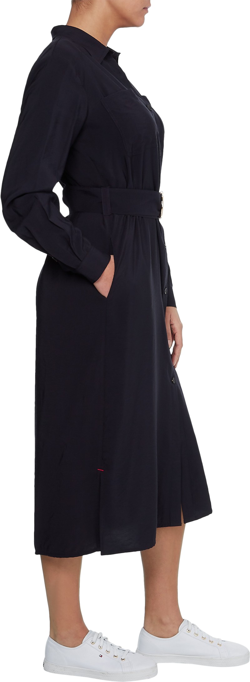Vis Twill Midi Shirt Dress Ls thumbnail 4