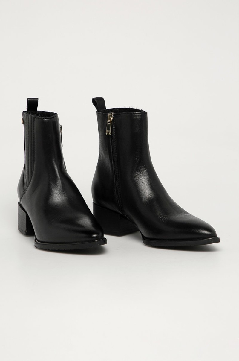 Shaded Leather Flat Boot