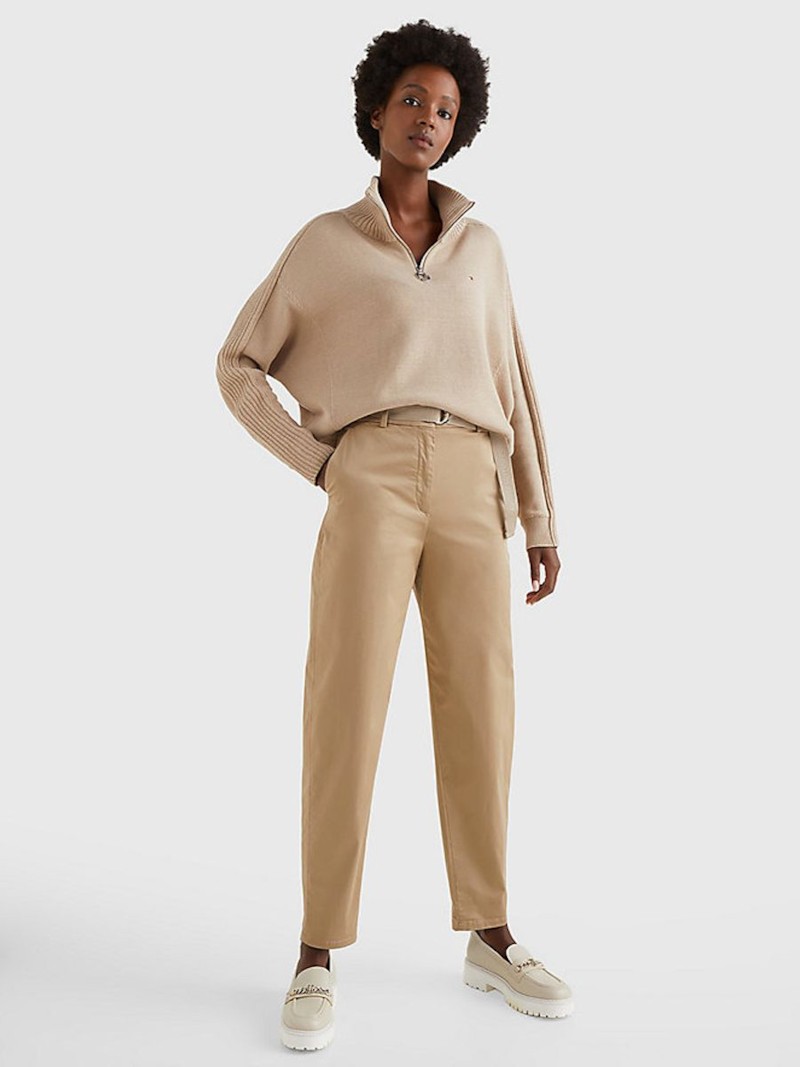 Cotton Sateen Tapered Chino Pant