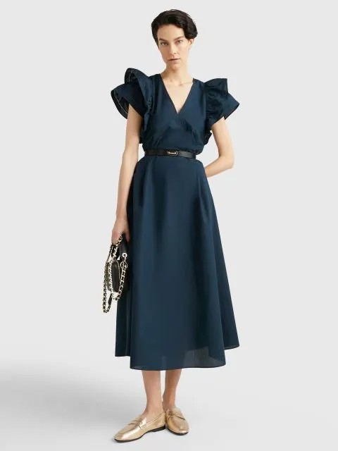 Co Sateen Frill Dress Slvls