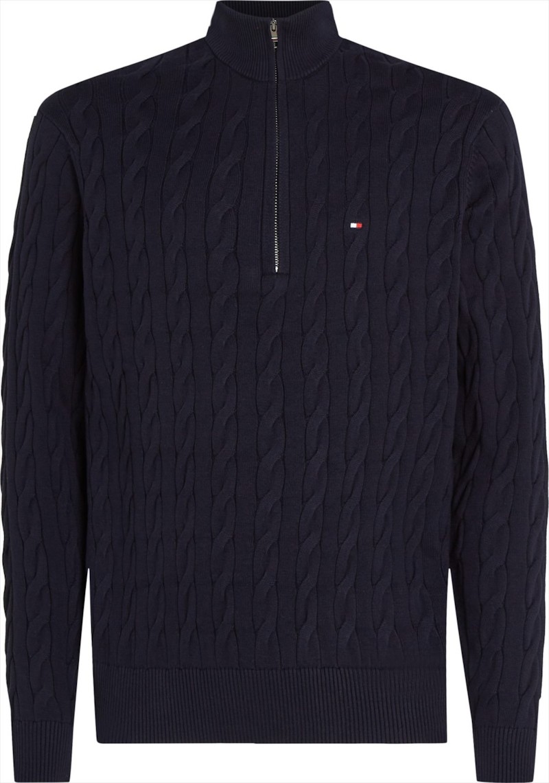 Classic Cotton Cable Zip Mock