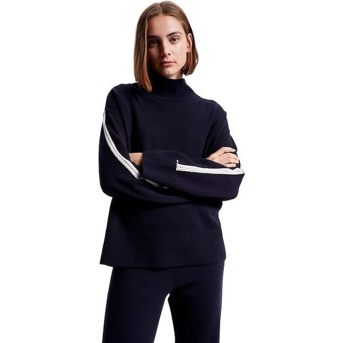 Pointelle Stripe Mock