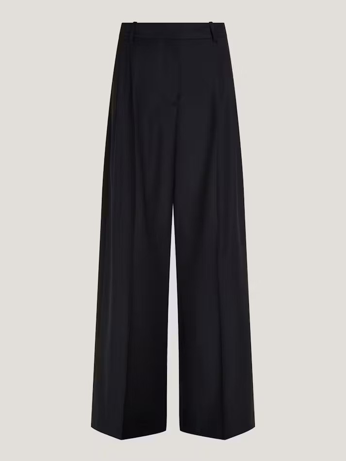 Wide Leg Pleated Wool Pant thumbnail 3