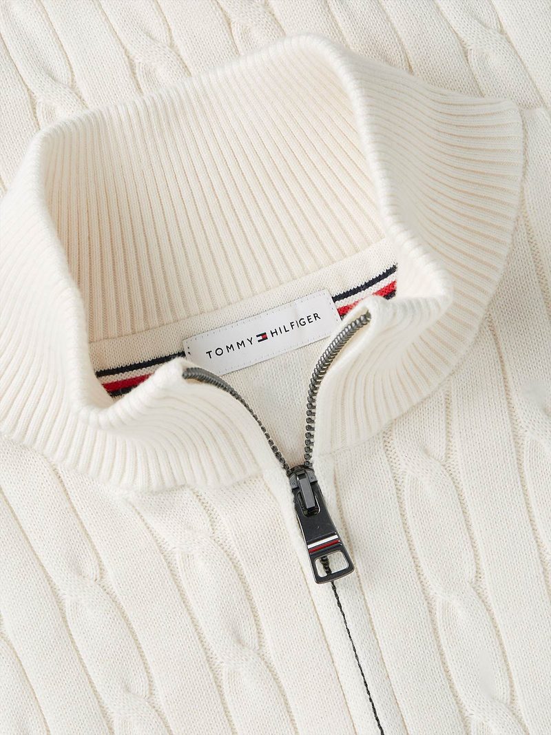 Classic Cotton Cable Zip Mock thumbnail 3
