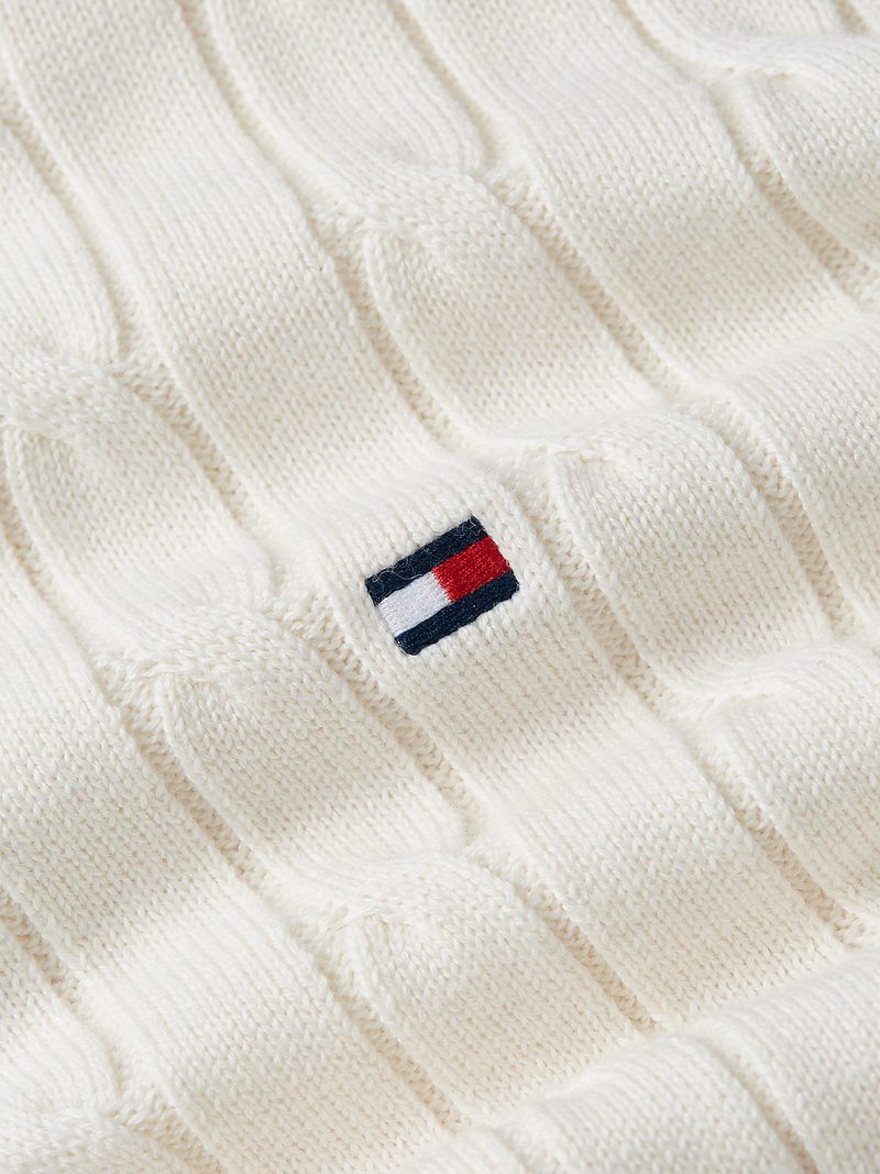 Classic Cotton Cable Zip Mock thumbnail 4