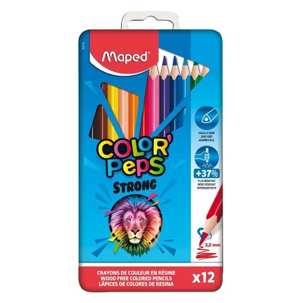 Ngjyra 12/1 Maped Metal Box Pencils Strong