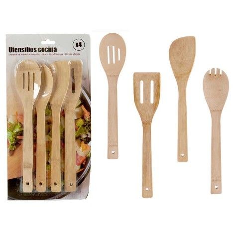 Set 4 Lopata Kuzhine Bamboo 30Cm