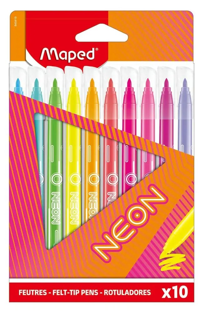 Set Me 10 Fllamastera Neon Me Maje Të Butë – Në Kuti Kartoni Maped