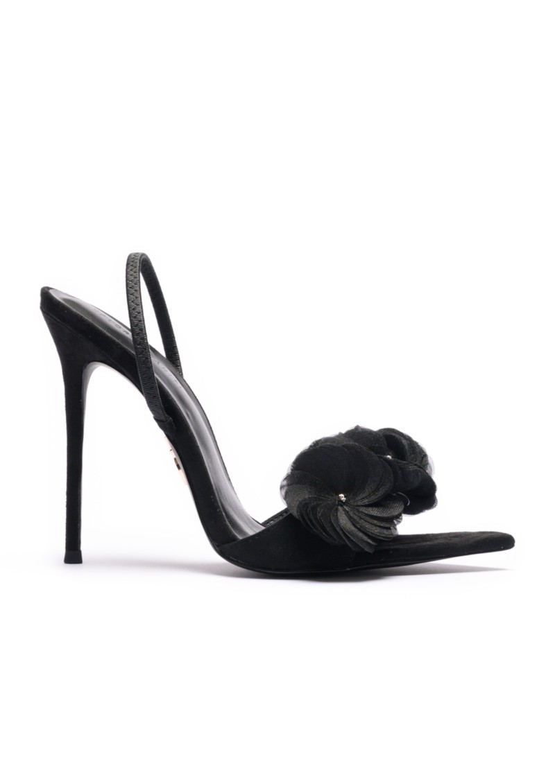 Uta Black Velvet Sandals