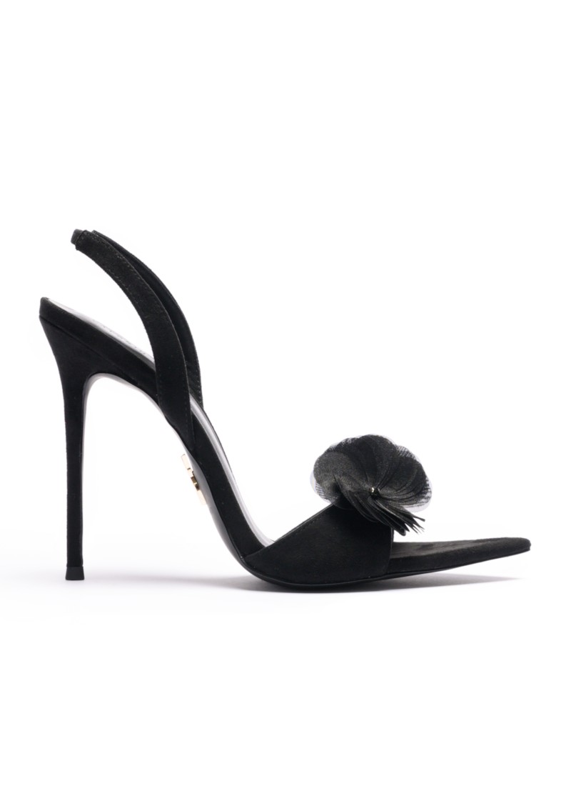 Jeri Black Velvet Sandals
