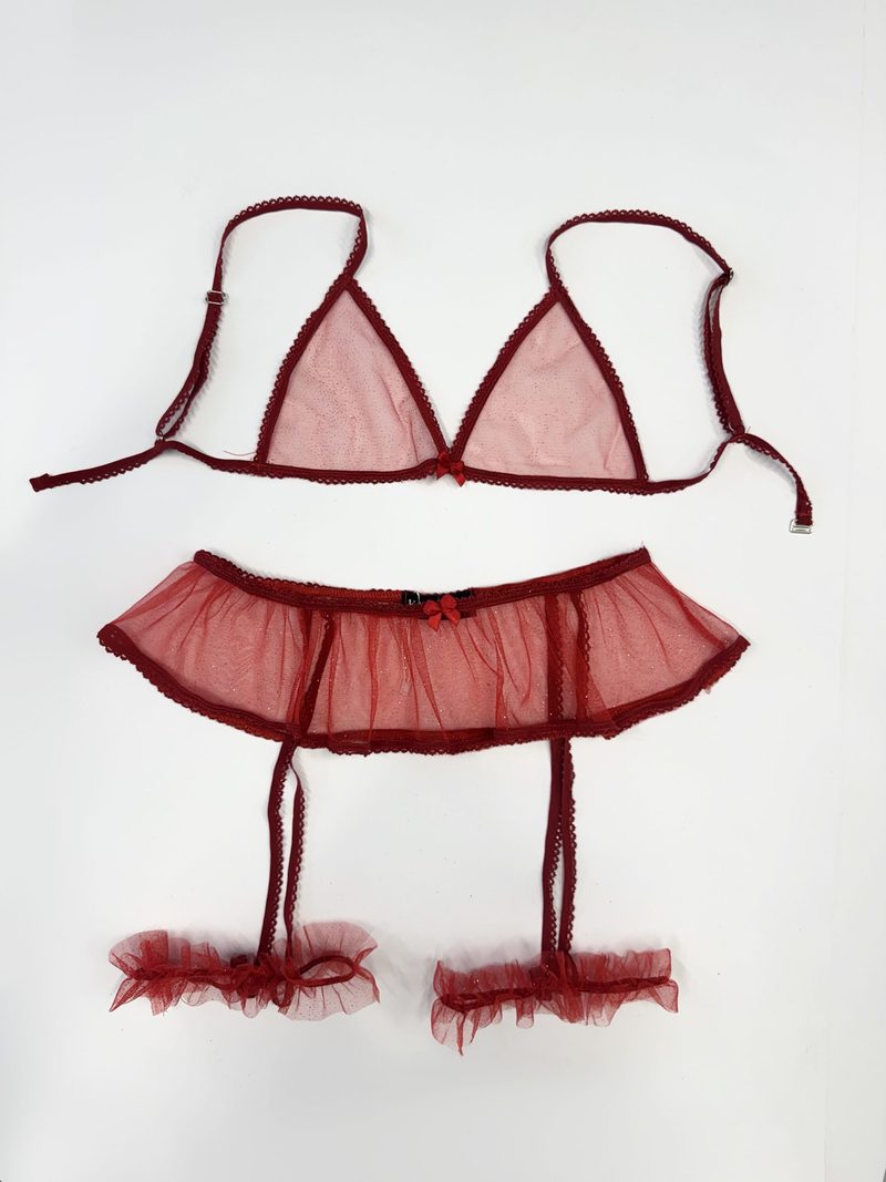 Nu-Set Me Tyl Dhe Garter Me Shkëlqim