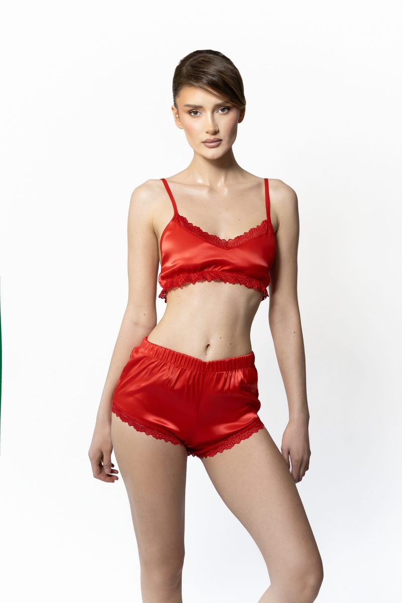 Nu - Bebidoll Dhe Shorce Klasike Te Kuqe Me Detaje Dantelle